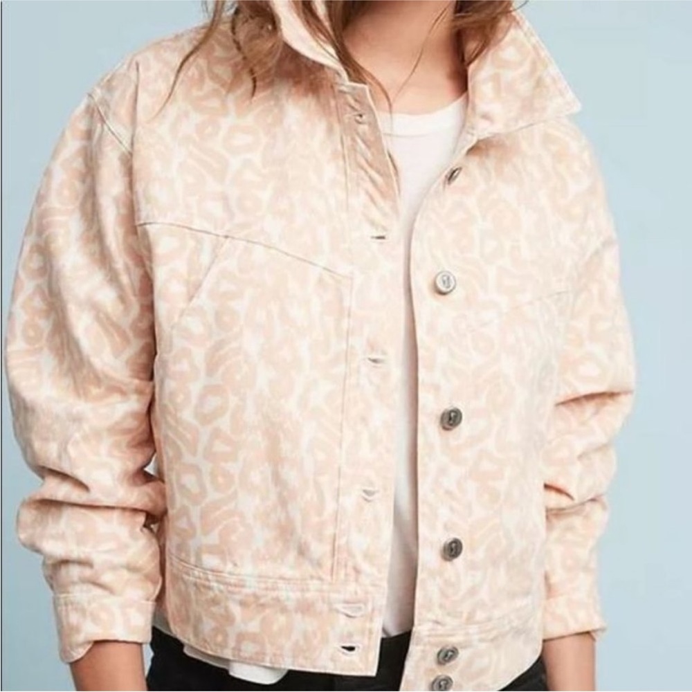 Anthropologie Pilcro Letterpress Cheetah Trucker Jacket Shacket XXS